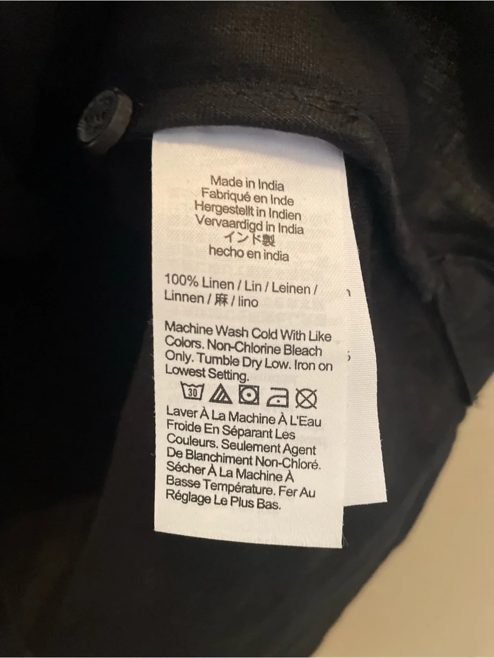J Crew Irish Linen Baird McNutt Relaxed Fit Short-Sleeve Shirt - Black - Size L